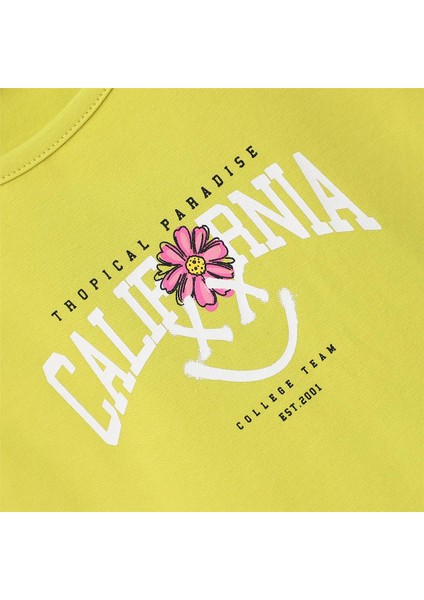 Kız Çocuk Kısa Kol Tişört - 32449 - Fıstık Yeşili fiyatları