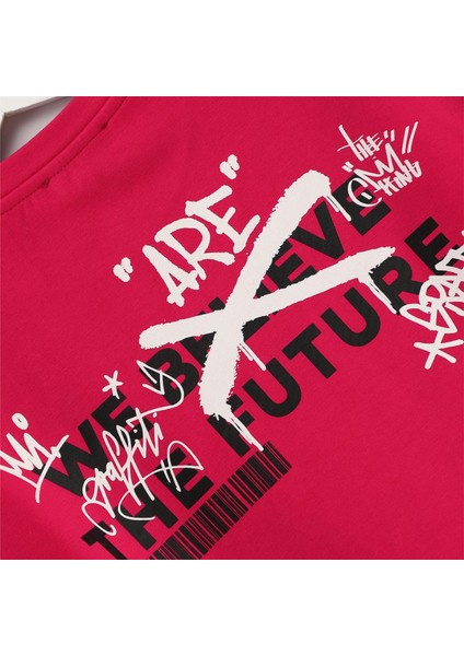 Kız Çocuk Kısa Kol Yazlık Tişört - (8 Yaş-13 Yaş) - FS240219 - Fuşya modelleri