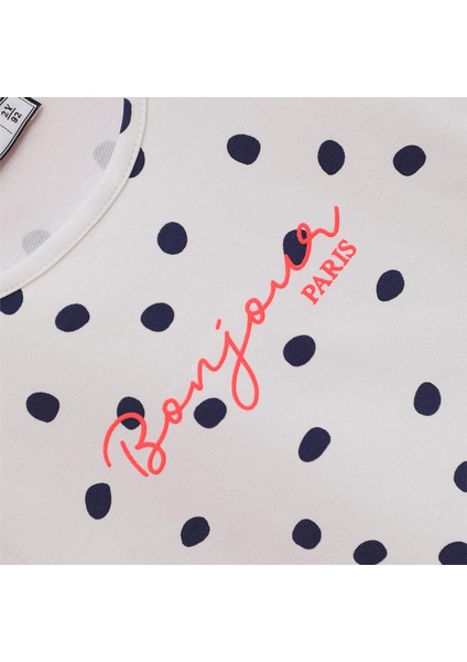 Kız Çocuk Kısa Kol Tişört - 32462 - Beyaz - Lacivert fiyatları