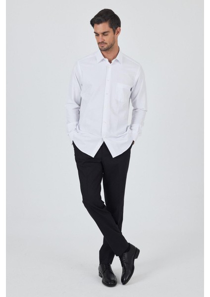 Beyaz Sert Yaka Düz Classic Comfort Fit Gömlek 1004250901 fiyatları