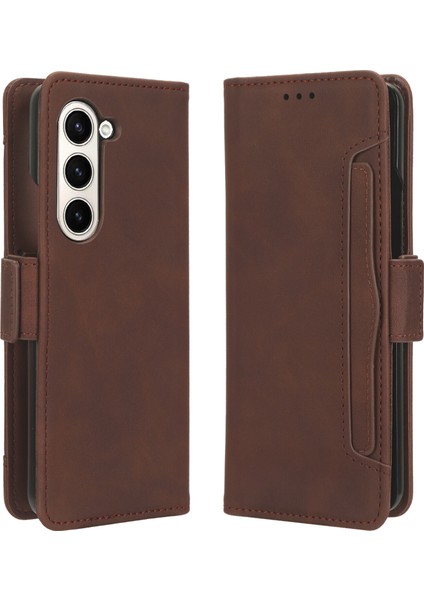Samsung Galaxy Z Fold 5 Flip Pu Deri Darbeye Dayanıklı Koruyucu Kılıf Kredi Kartı Tutucu ile Uyumlu (Yurt Dışından)