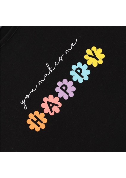 Kız Çocuk Kısa Kol Tişört - 32527 - Siyah fiyatları