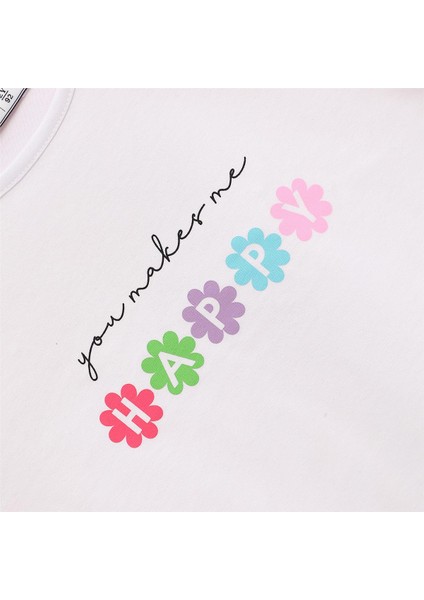 Kız Çocuk Kısa Kol Tişört - 32527 - Beyaz fiyatları