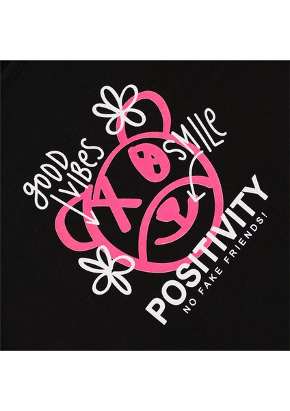 Kız Çocuk Kısa Kol Tişört - 32557 - Siyah fiyatları