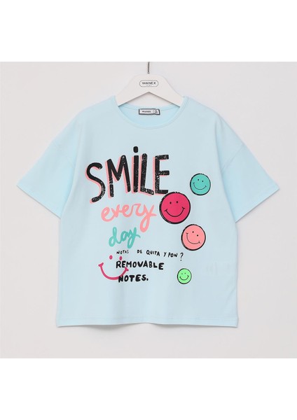 Kız Çocuk O Yaka Kısa Kol Yazlık Tişört - (7 Yaş-12 Yaş) - 32217 - Mint Yeşili