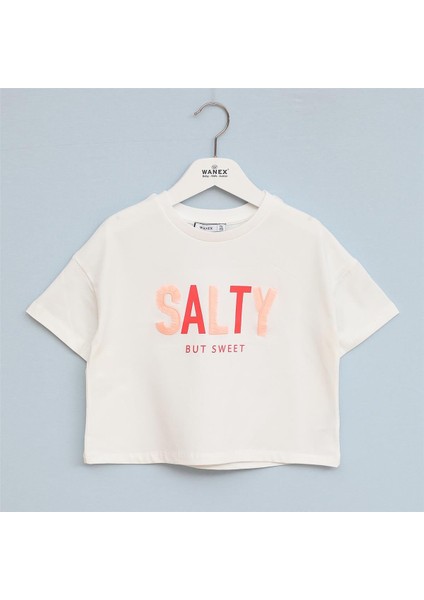 Kız Çocuk O Yaka Kısa Kol Yazlık Tişört - (7 Yaş-12 Yaş) - 32316 - Vanilya