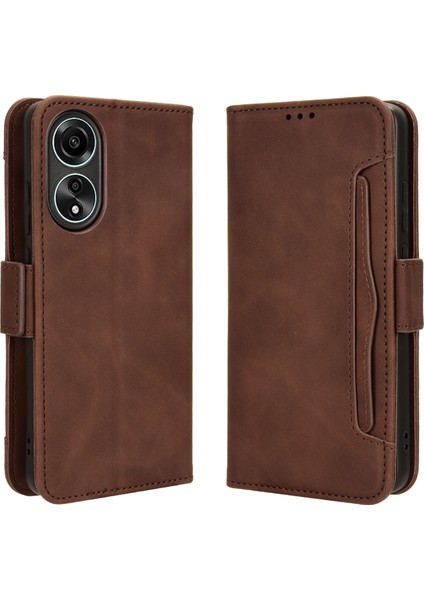 Oppo A78 4g Flip Pu Deri Darbeye Dayanıklı Koruyucu Kılıf Kredi Kartı Tutucu ile Uyumlu (Yurt Dışından)