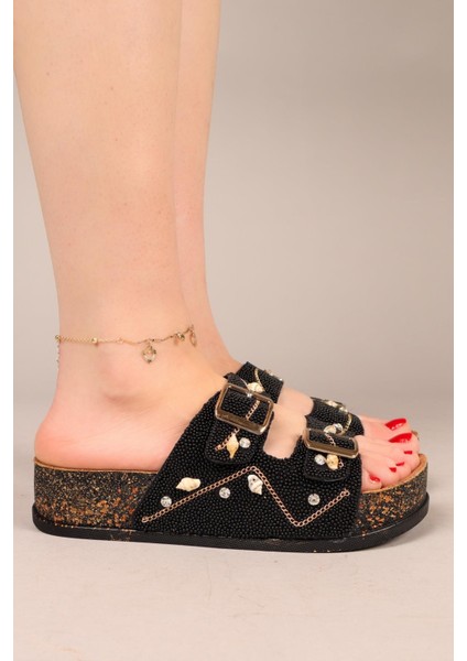 Artemis Mini Aksesuarlı Terlik Siyah