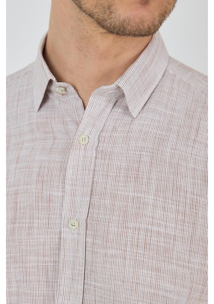 Kahverengi Uzun Kol Cepsiz Pamuk Casual Comfort Fit Gömlek 1004250127 fırsatları