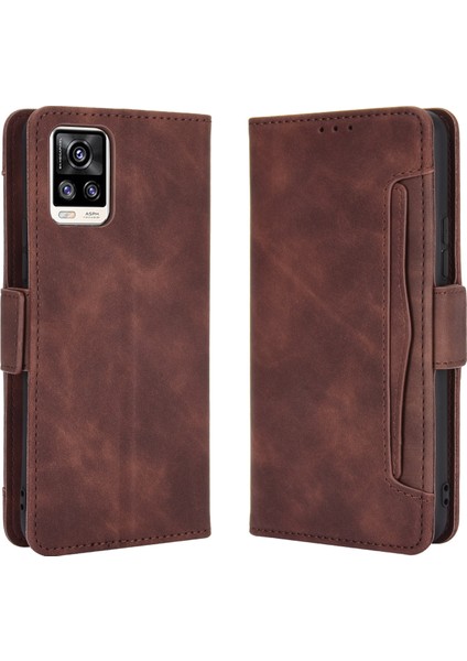 Vıvo V20 Flip Pu Deri Darbeye Dayanıklı Koruyucu Kılıf Kredi Kartı Tutucu ile Uyumlu (Yurt Dışından)