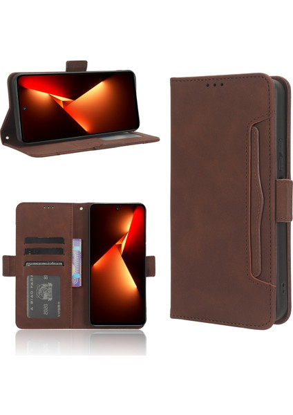 Tecno Pova Neo3 Flip Pu Deri Darbeye Dayanıklı Koruyucu Kılıf Kredi Kartı Tutucu ile Uyumlu (Yurt Dışından)