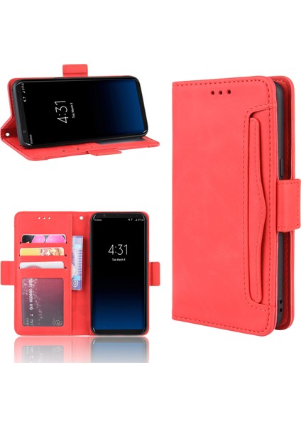 Samsung Galaxy S8 Plus Flip Pu Deri Darbeye Dayanıklı Koruyucu Kılıf Kredi Kartı Tutucu ile Uyumlu (Yurt Dışından)