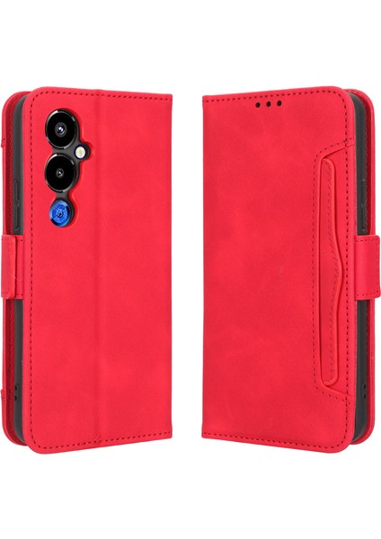 Tecno Pova 4 Pro Flip Pu Deri Darbeye Dayanıklı Koruyucu Kılıf Kredi Kartı Tutucu ile Uyumlu (Yurt Dışından)
