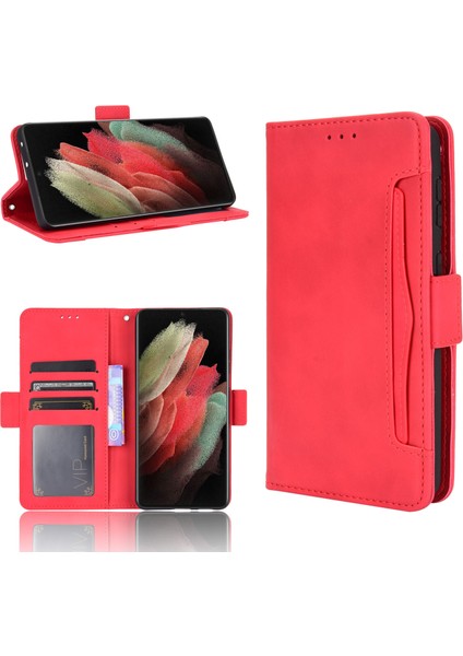 Samsung Galaxy S21 Ultra Flip Pu Deri Darbeye Dayanıklı Koruyucu Kılıf Kredi Kartı Tutucu ile Uyumlu (Yurt Dışından) fırsatları