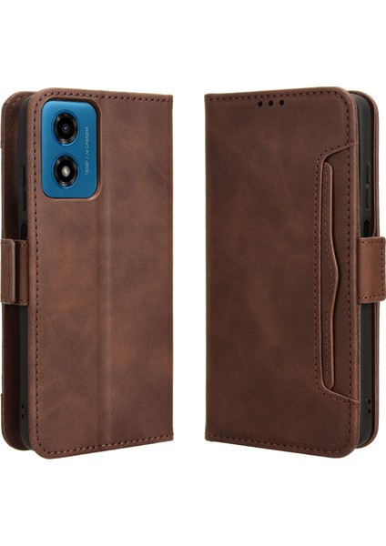 Motorola Moto G24/G24 Power Flip Pu Deri Darbeye Dayanıklı Koruyucu Kılıf Kredi Kartı Tutucu ile Uyumlu (Yurt Dışından)