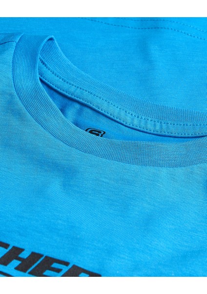 B Regular Fit Graphic Tee T-Shirt Büyük Erkek Çocuk Mavi Tshirt SK2510112-315 modelleri