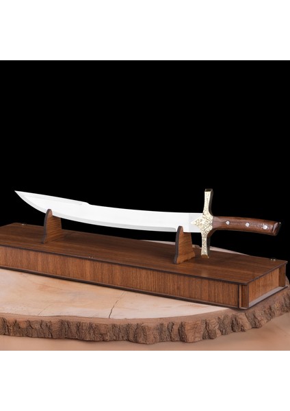 Fatih Model - 50 CM - El Yapımı Dekoratif Kılıç, Paslanmaz Çelik, Ahşap Kutu Hediyeli, Koleksiyonluk