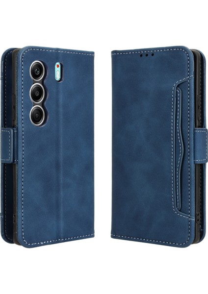 Tecno Camon 40 4g Flip Pu Deri Darbeye Dayanıklı Koruyucu Kılıf Kredi Kartı Tutucu ile Uyumlu (Yurt Dışından)