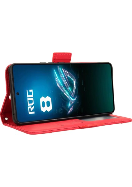 Asus Rog Phone 8 Flip Pu Deri Darbeye Dayanıklı Koruyucu Kılıf Kredi Kartı Tutucu ile Uyumlu (Yurt Dışından)