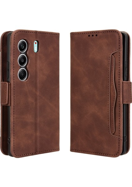 Tecno Camon 40 4g Flip Pu Deri Darbeye Dayanıklı Koruyucu Kılıf Kredi Kartı Tutucu ile Uyumlu (Yurt Dışından)