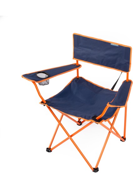 Eco Ergonomik Katlanır Kamp Sandalyesi Lacivert-Turuncu