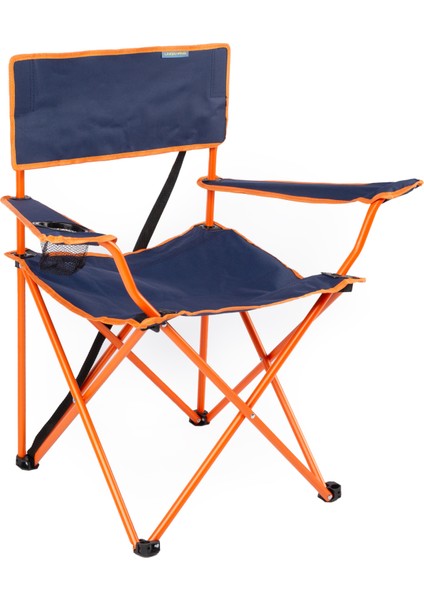 Eco Ergonomik Katlanır Kamp Sandalyesi Lacivert-Turuncu