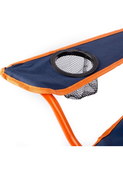 Eco Ergonomik Katlanır Kamp Sandalyesi Lacivert-Turuncu