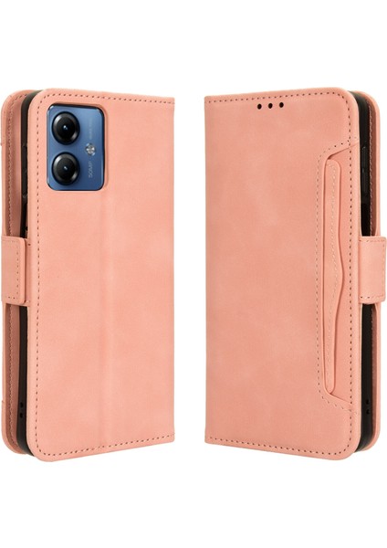 Motorola Moto G14 4g Flip Pu Deri Darbeye Dayanıklı Koruyucu Kılıf Kredi Kartı Tutucu ile Uyumlu (Yurt Dışından)
