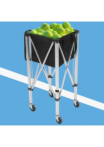 Tekerlekli Tenis Topu Sepeti 150 Top Kapasiteli Siyah fiyatları