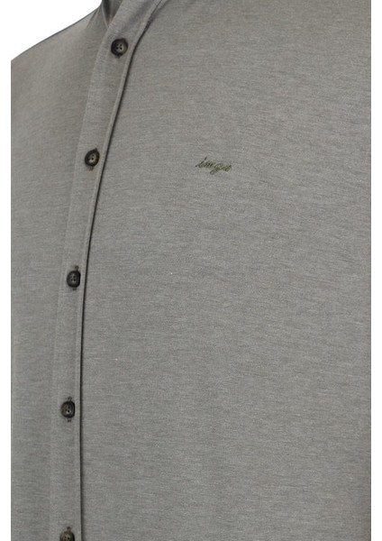 Yeşil Düz Desen Slim Fit Uzun Kol Gömlek 25116701 modelleri
