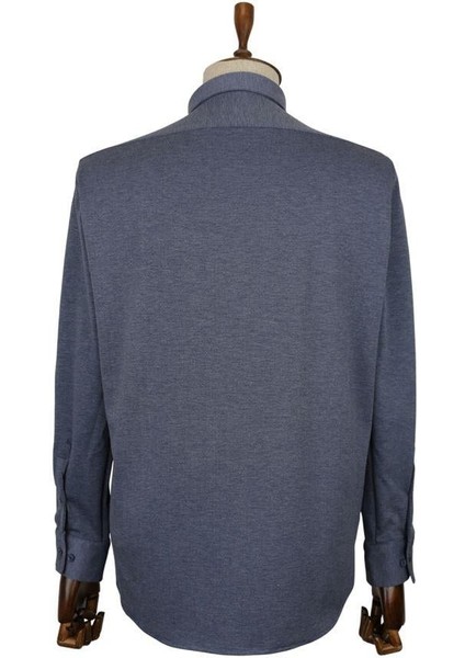 Mavi Düz Desen Slim Fit Uzun Kol Gömlek 25116300 modelleri