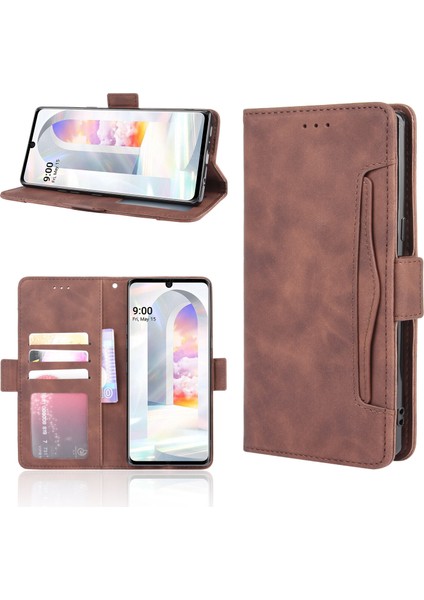 Lg Velvet Flip Pu Deri Darbeye Dayanıklı Koruyucu Kılıf Kredi Kartı Tutucu ile Uyumlu (Yurt Dışından)