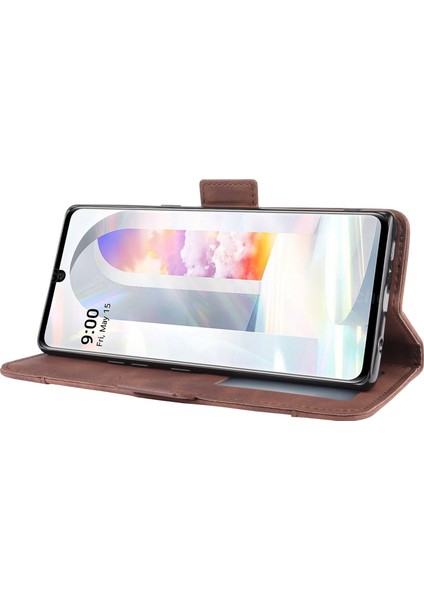 Lg Velvet Flip Pu Deri Darbeye Dayanıklı Koruyucu Kılıf Kredi Kartı Tutucu ile Uyumlu (Yurt Dışından)