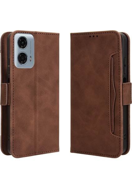 Motorola Moto G45 5g Flip Pu Deri Darbeye Dayanıklı Koruyucu Kılıf Kredi Kartı Tutucu ile Uyumlu (Yurt Dışından)