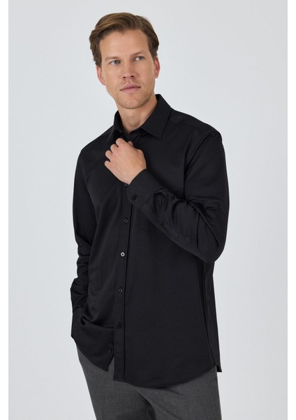 Uzun Kol Düz Bez Ayağı Sert Yaka Cepli Pamuklu Classic Comfort Fit Gömlek 1004250210 fiyatları