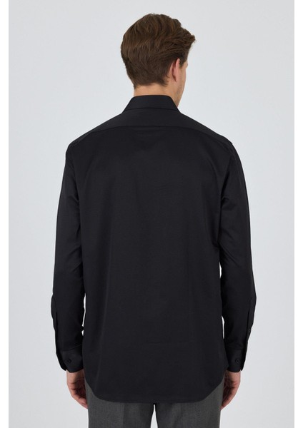 Uzun Kol Düz Bez Ayağı Sert Yaka Cepli Pamuklu Classic Comfort Fit Gömlek 1004250210 indirimleri