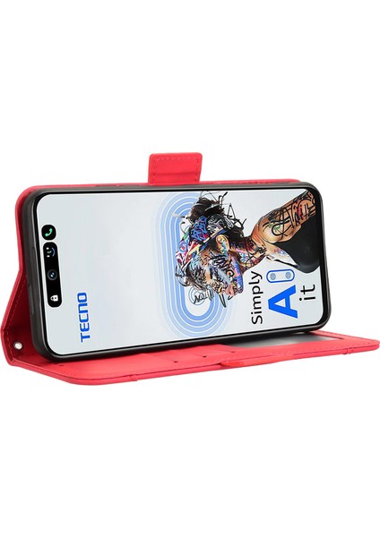 Tecno Spark 30 5g Flip Pu Deri Darbeye Dayanıklı Koruyucu Kılıf Kredi Kartı Tutucu ile Uyumlu (Yurt Dışından)
