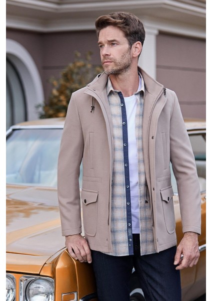 Turuncu Uzun Kol Ekose Desen Gabardin Cepsiz Pamuklu Classic Comfort Fit Gömlek 1004245165