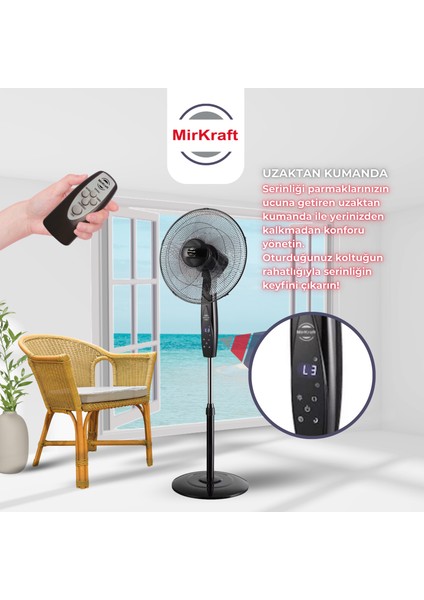 FS-K40BR Stand Fan Vantilatör Uzaktan Kumandalı 16''