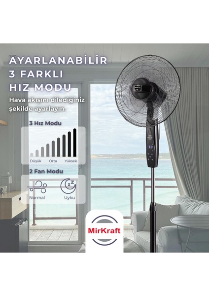 FS-K40BR Stand Fan Vantilatör Uzaktan Kumandalı 16''