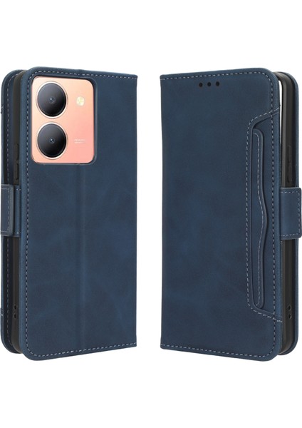 Vıvo Y27 4g Flip Pu Deri Darbeye Dayanıklı Koruyucu Kılıf Kredi Kartı Tutucu ile Uyumlu (Yurt Dışından)