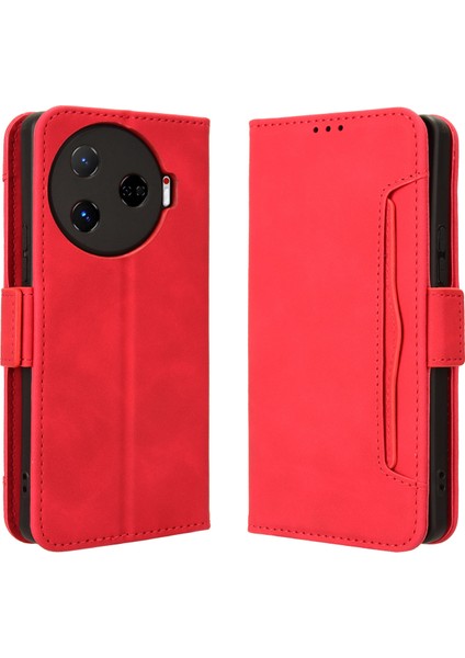 Tecno Camon 30 Pro 5g Flip Pu Deri Darbeye Dayanıklı Koruyucu Kılıf Kredi Kartı Tutucu ile Uyumlu (Yurt Dışından)