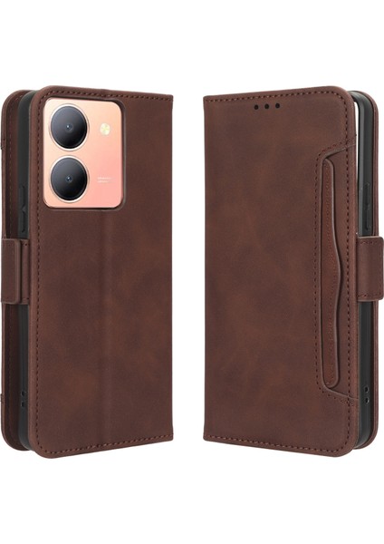 Vıvo Y27 4g Flip Pu Deri Darbeye Dayanıklı Koruyucu Kılıf Kredi Kartı Tutucu ile Uyumlu (Yurt Dışından)