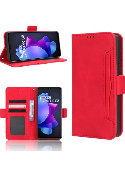 Tecno Spark Go 2023 Flip Pu Deri Darbeye Dayanıklı Koruyucu Kılıf Kredi Kartı Tutucu ile Uyumlu (Yurt Dışından)