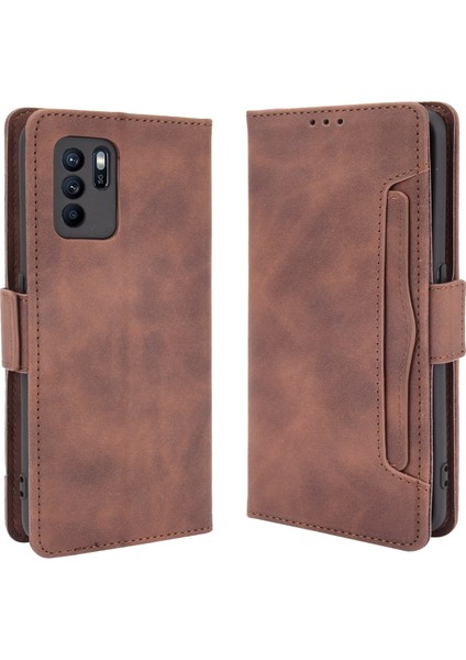 Oppo Reno 6z Flip Pu Deri Darbeye Dayanıklı Koruyucu Kılıf Kredi Kartı Tutucu ile Uyumlu (Yurt Dışından)