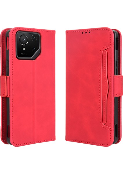 Asus Rog Phone 9/9 Pro Flip Pu Deri Darbeye Dayanıklı Koruyucu Kılıf Kredi Kartı Tutucu ile Uyumlu (Yurt Dışından)