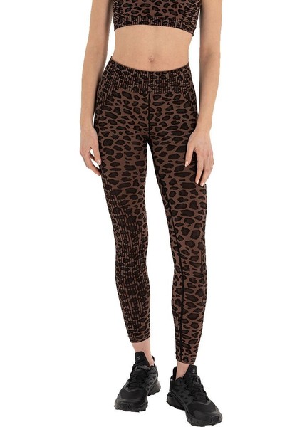 Leopar Desen Seamless Toparlayıcı Tayt