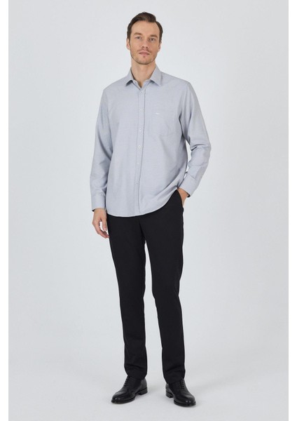 Siyah Sert Yaka Kendinden Desenli Classic Pamuklu Comfort Fit Gömlek 1004250220 fiyatları