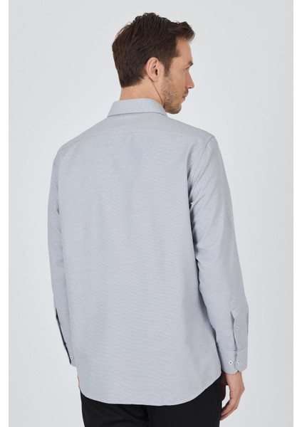 Siyah Sert Yaka Kendinden Desenli Classic Pamuklu Comfort Fit Gömlek 1004250220 indirimleri