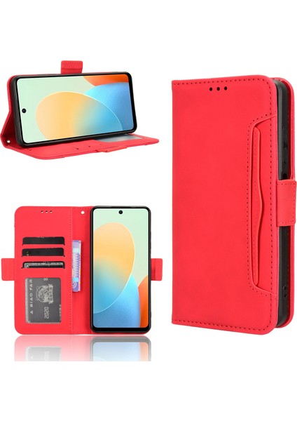 Tecno Spark 20C Flip Pu Deri Darbeye Dayanıklı Koruyucu Kılıf Kredi Kartı Tutucu ile Uyumlu (Yurt Dışından)